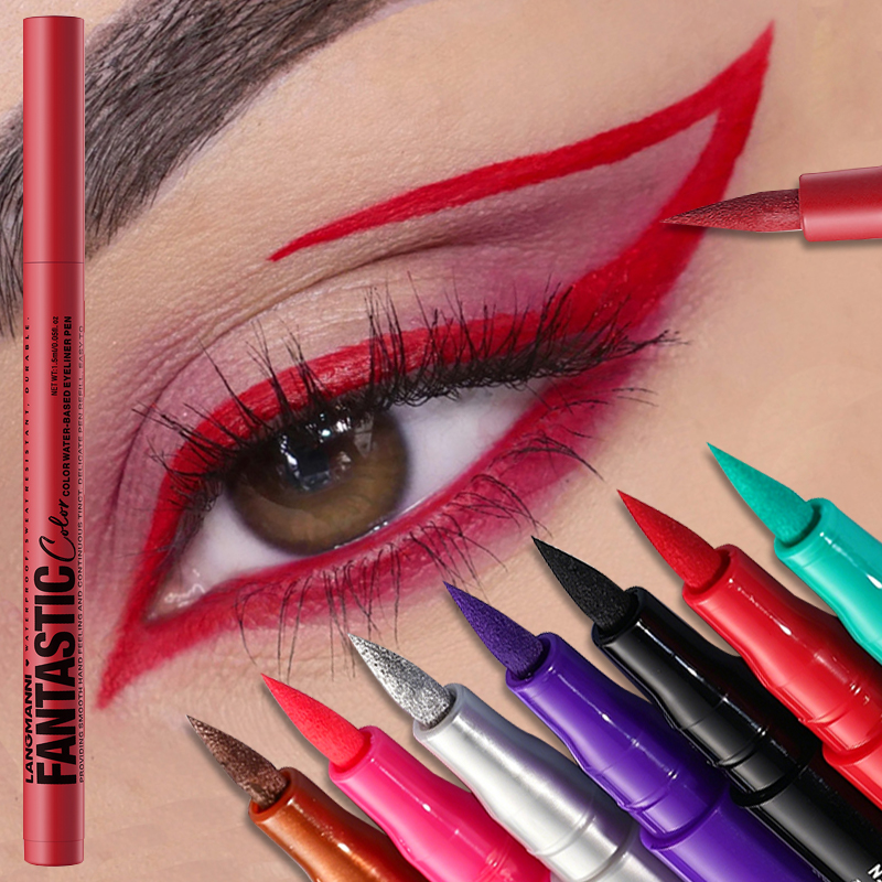 Waterproof Liquid Eyeliner Pen - Matte Red Liquid Eyeliner Black White