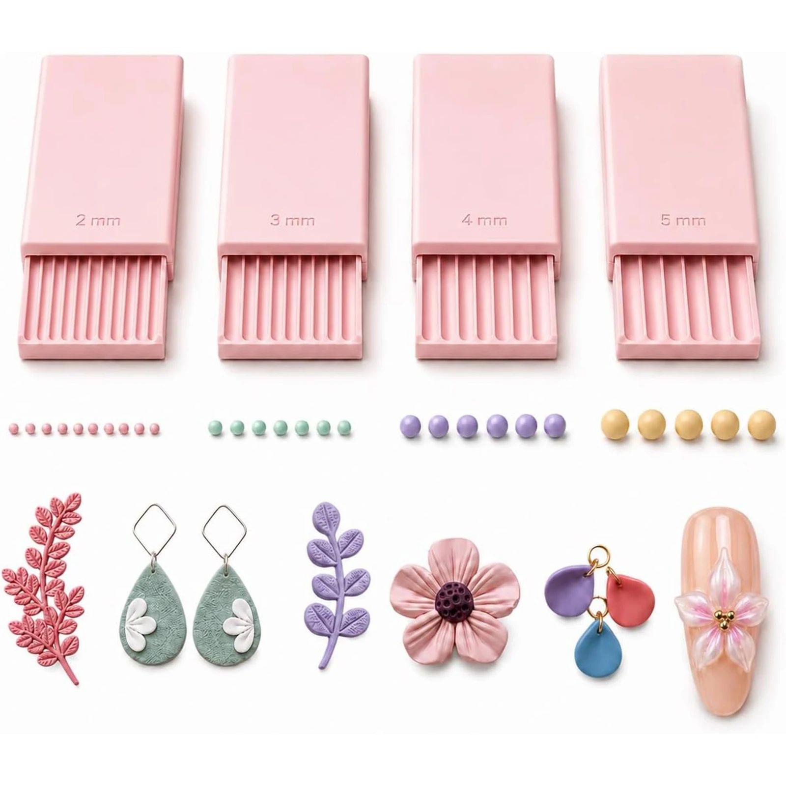 Nail Art - 4PCS 3D Print Clay Gel Ball