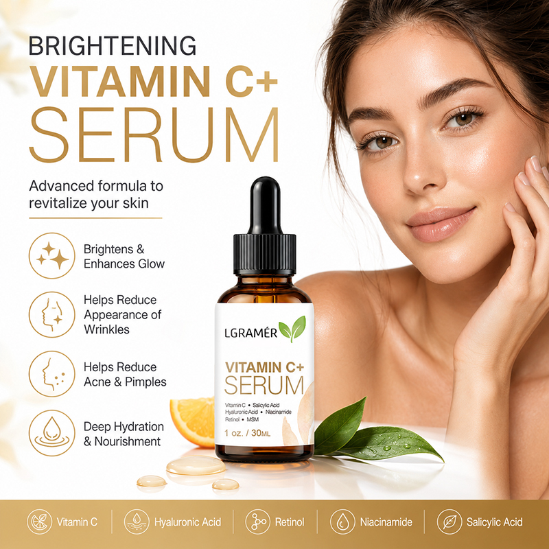 Hyaluronic Acid Facial Serum - Vitamin C+ Facial Serum With Hyaluronic