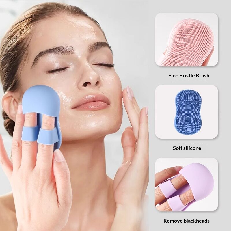 Silicone Face Scrubber Electric - Finger Silicone Facial Cleansing Brush Mini