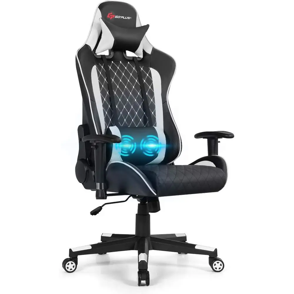 Massage - Ergonomic Adjustable Gaming Recliner with Massage,
