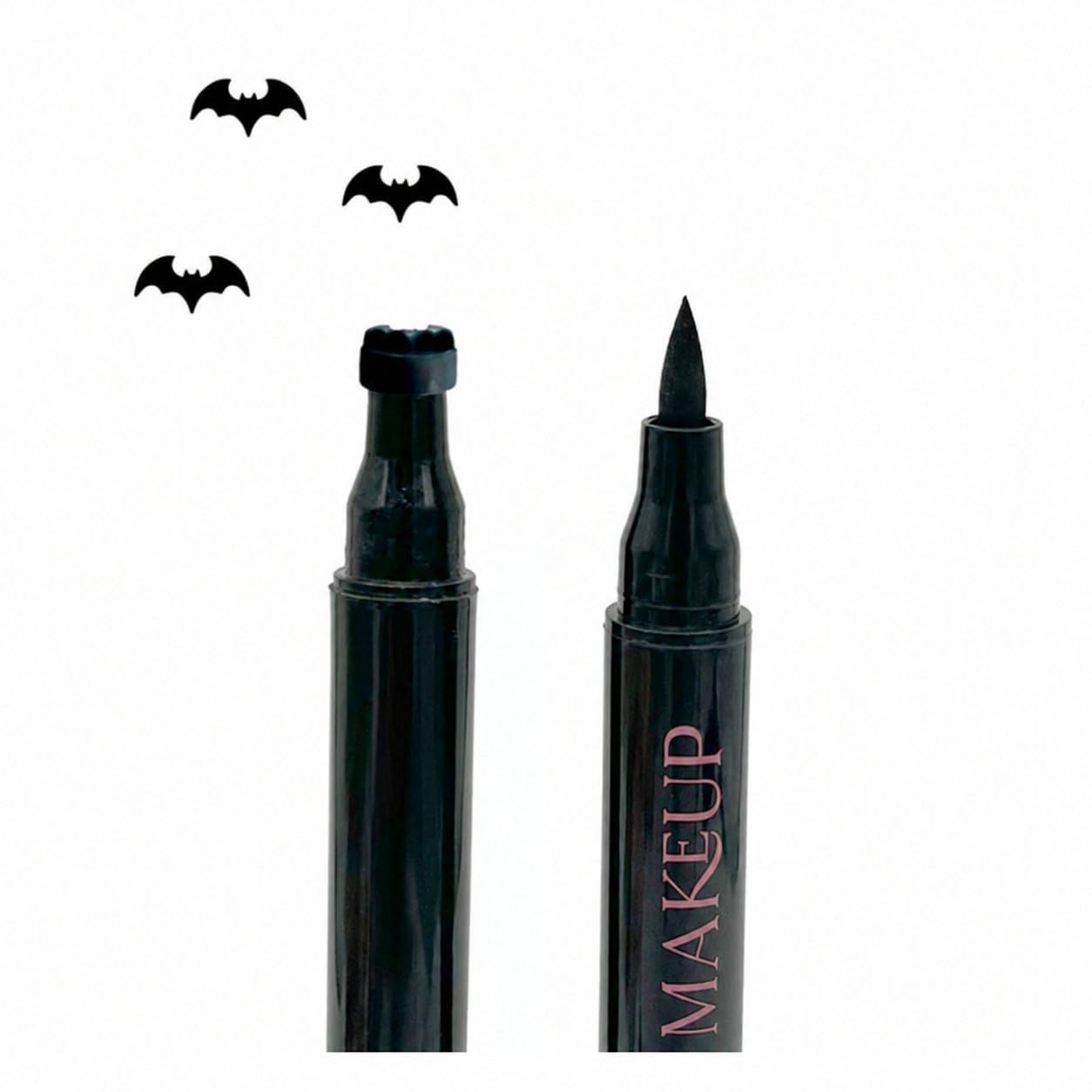 Waterproof Liquid Eyeliner Pen - Halloween Dual-Ended Stamp Eyeliner Waterproof Black