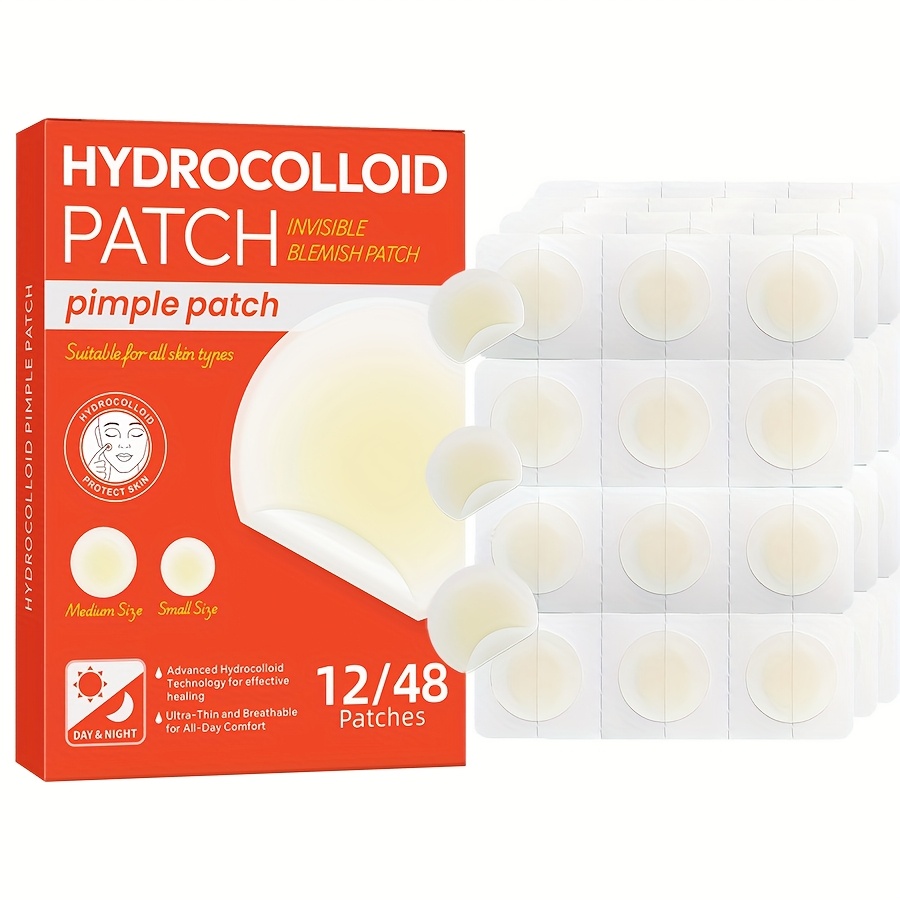 Hydrocolloid Pimple Patch - 48 PCS Hydrocolloid Acne Patches Provide