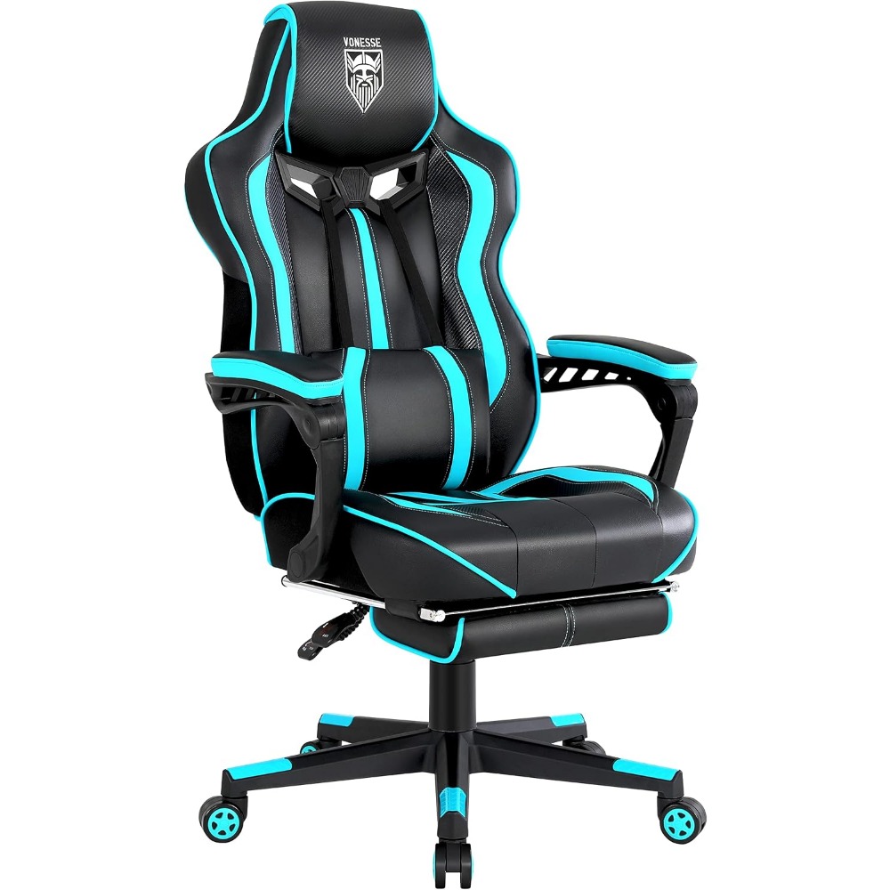 Massage - Ergonomic Gaming Chairs with Footrest, Massage,