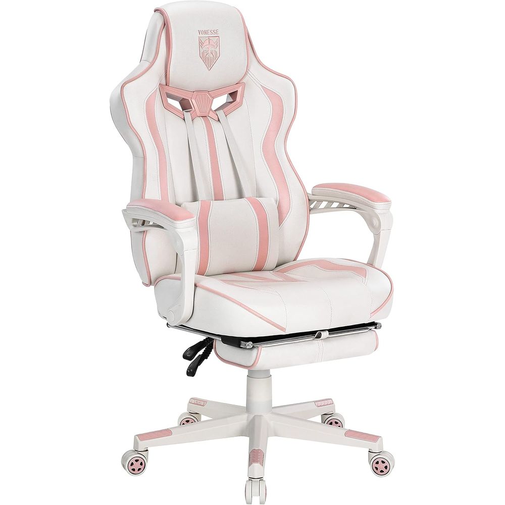 Massage - Ergonomic High-Back Gaming Chair with Footrest