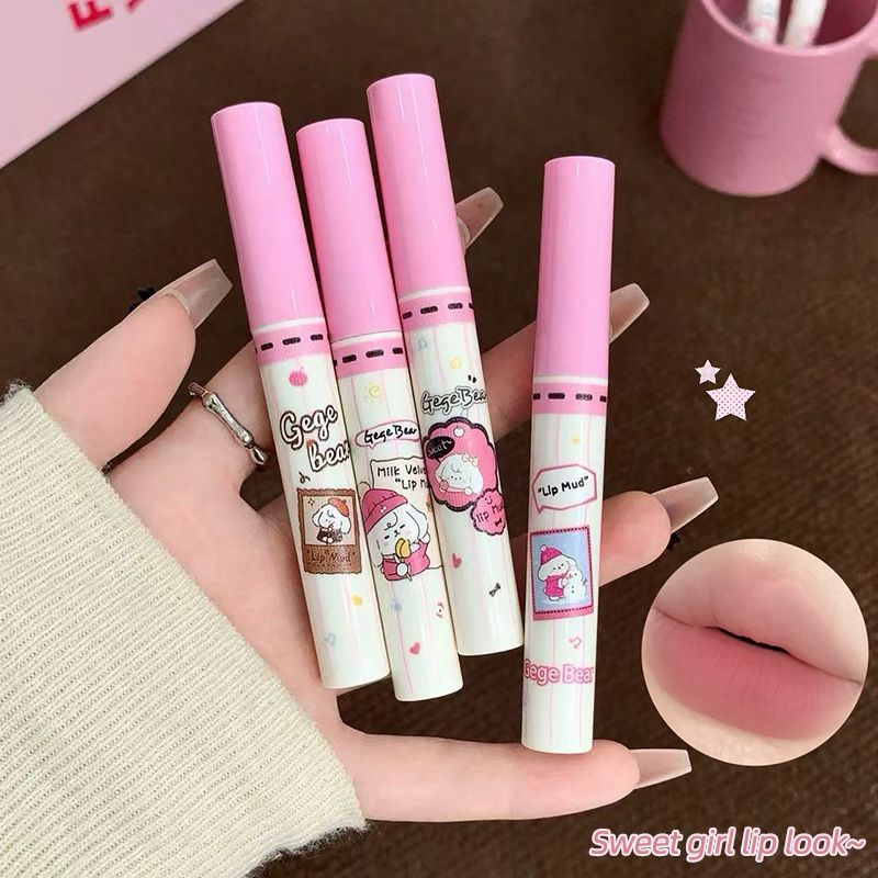 Gege Bear 6PC Velvet Lip Mud S - Matte Velvet Lip Tint Long Lasting 评论和价格