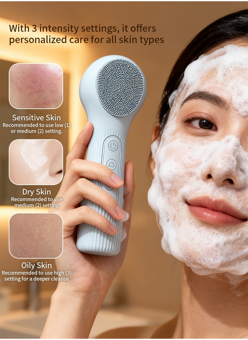 Silicone Cleansing Brush Recha - Silicone Face Scrubber Electric 评论和价格