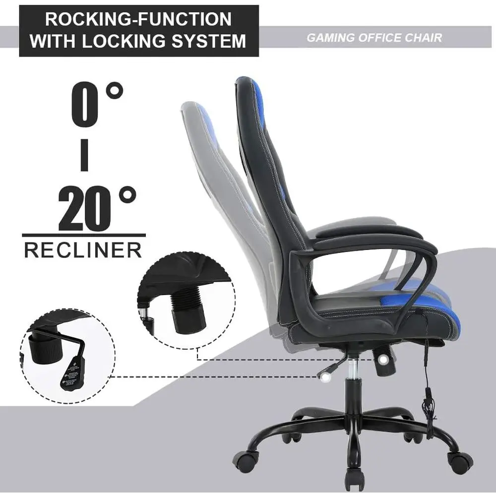Ergonomic PU Leather Gaming Ch - Massage 评论和价格