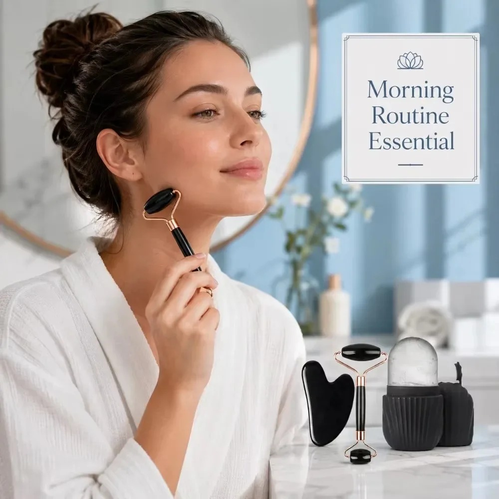 4/1Pcs Face Massage Set Double - Face Ice Roller Puffiness 评论和价格