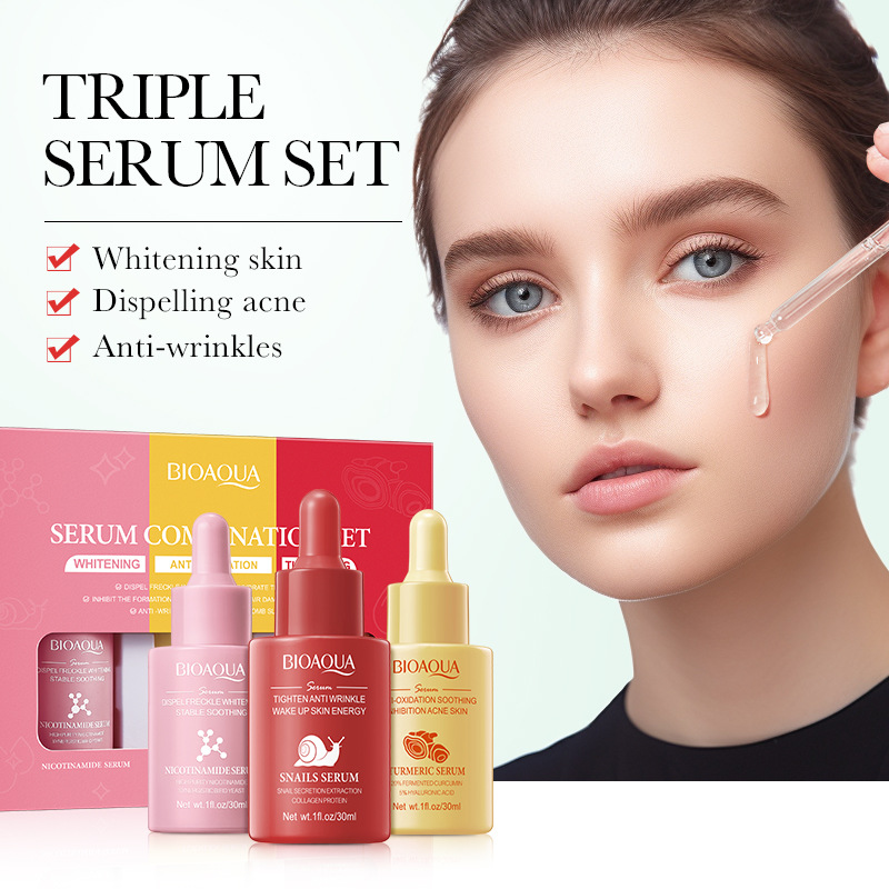 3pcs/set BIOAQUA Vitamin C Ret - Hyaluronic Acid Facial Serum 评论和价格