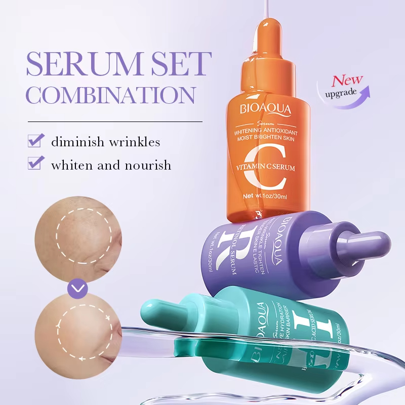3pcs/set BIOAQUA Vitamin C Ret - Hyaluronic Acid Facial Serum 评论和价格