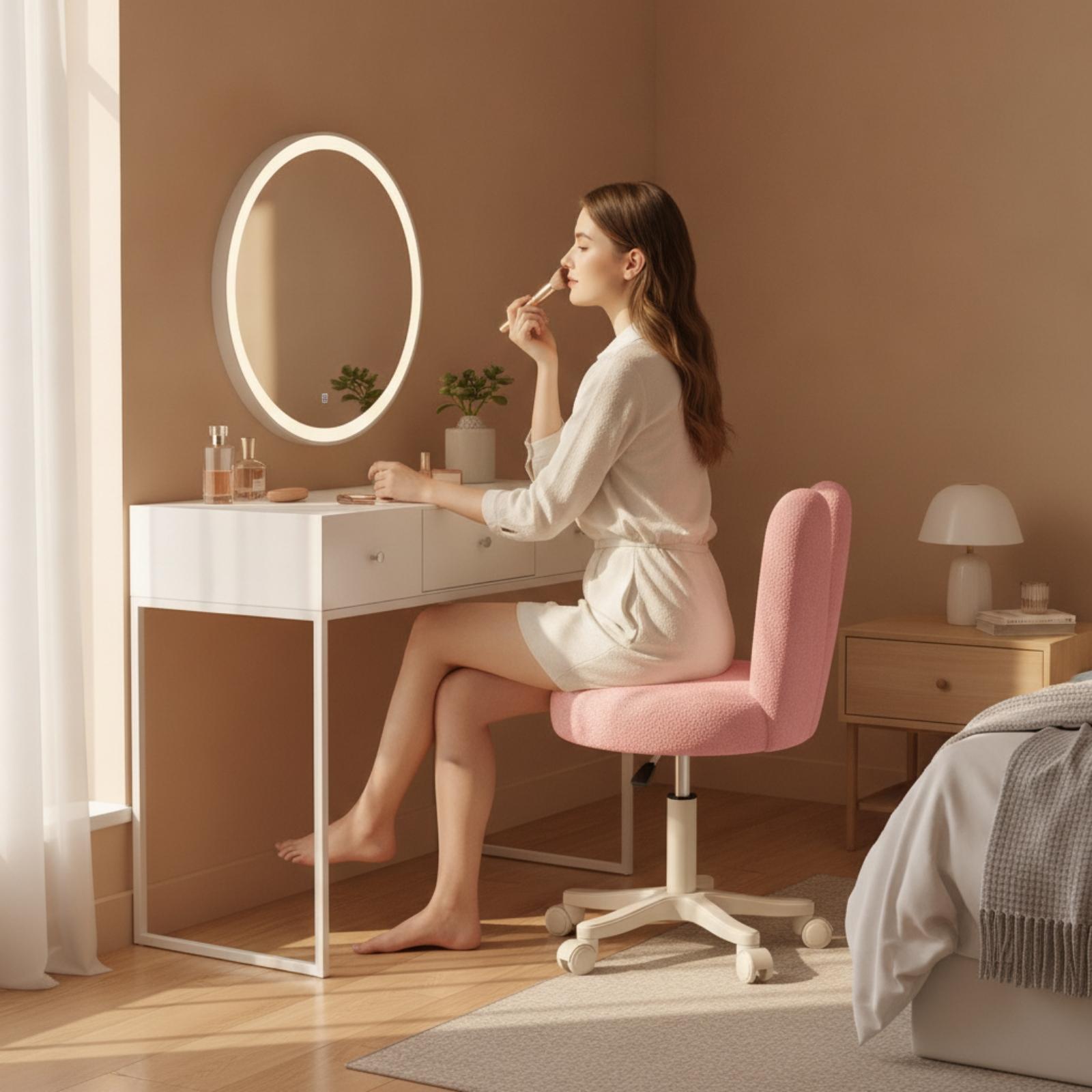 Rolling Stool with Backrest He - Makeup 评论和价格