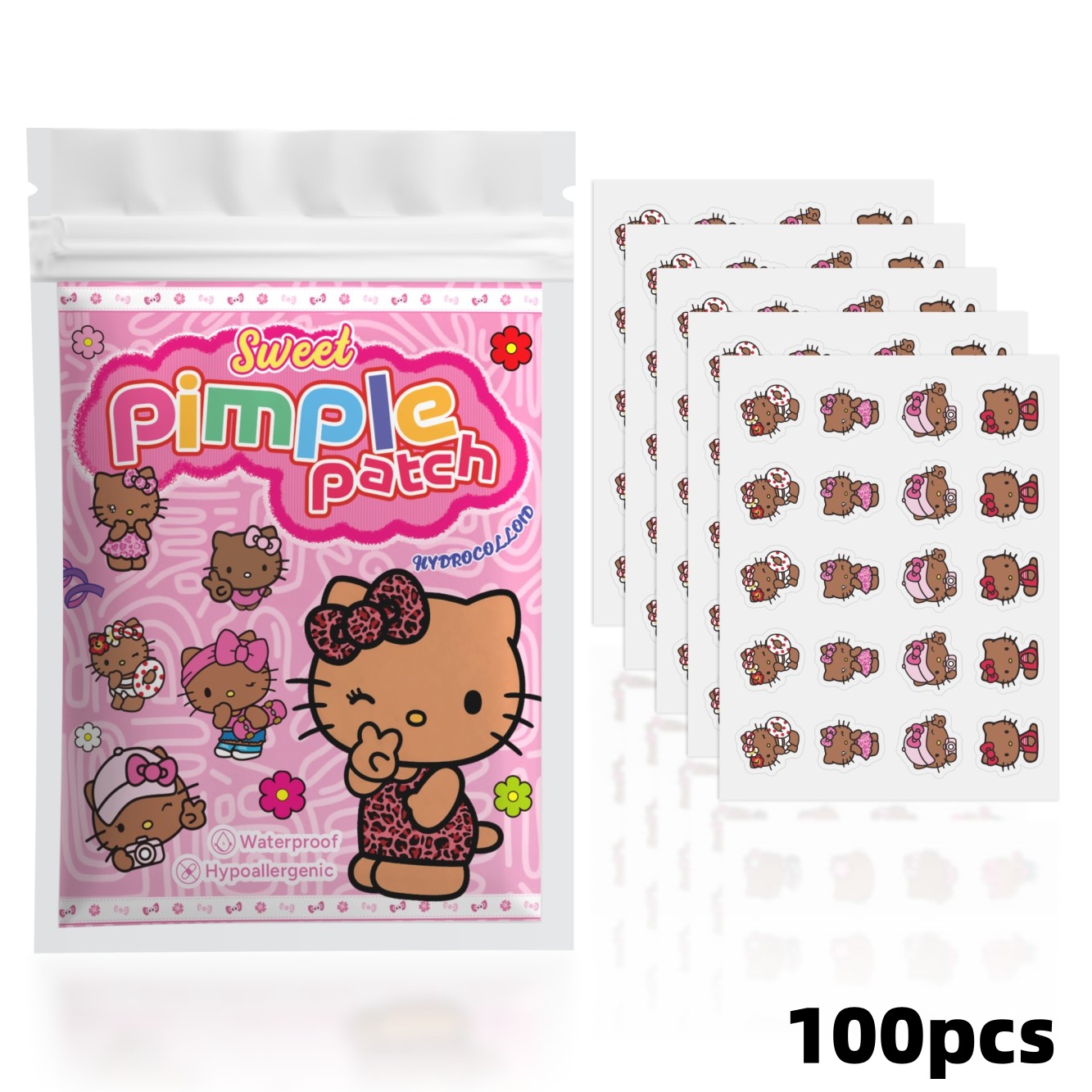 100PCS hello kitty Acne patche - Hydrocolloid Pimple Patch 评论和价格