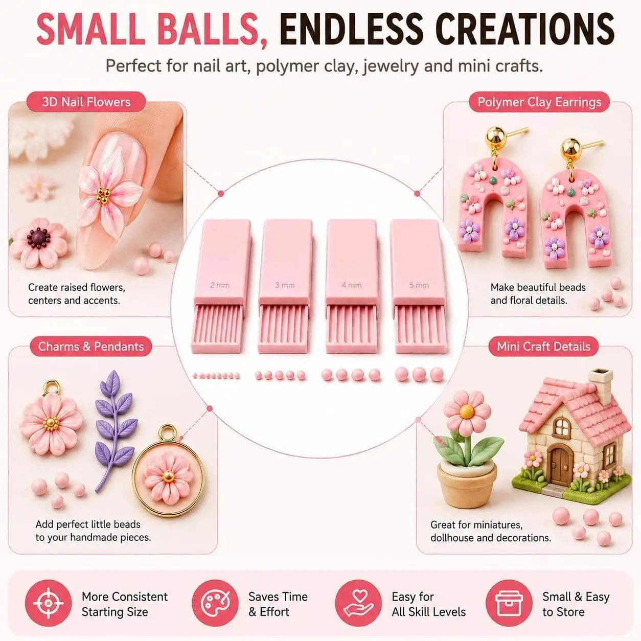 4PCS 3D Print Clay Gel Ball Ma - Nail Art 评论和价格
