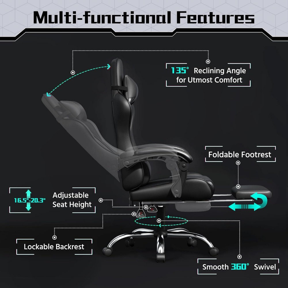 Comfortable PU Leather Gaming  - Massage 评论和价格