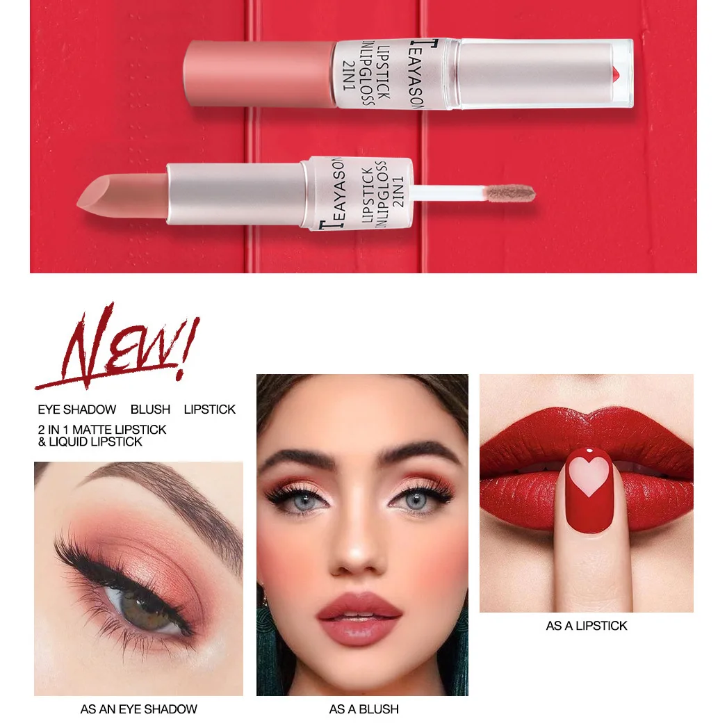 1PC Pink Lipstick Sexy Lip Glo - Matte Velvet Lip Tint Long Lasting 评论和价格