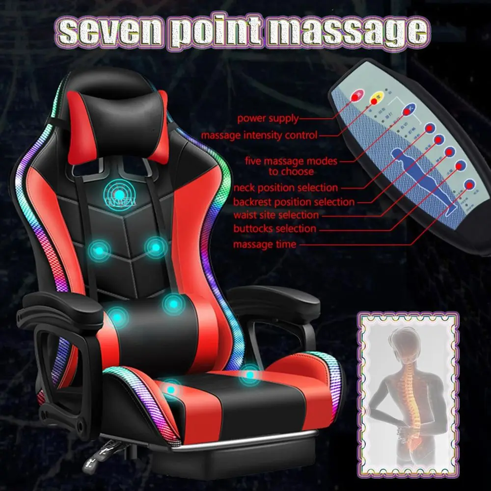 Ergonomic High-Back Gaming Cha - Massage 评论和价格