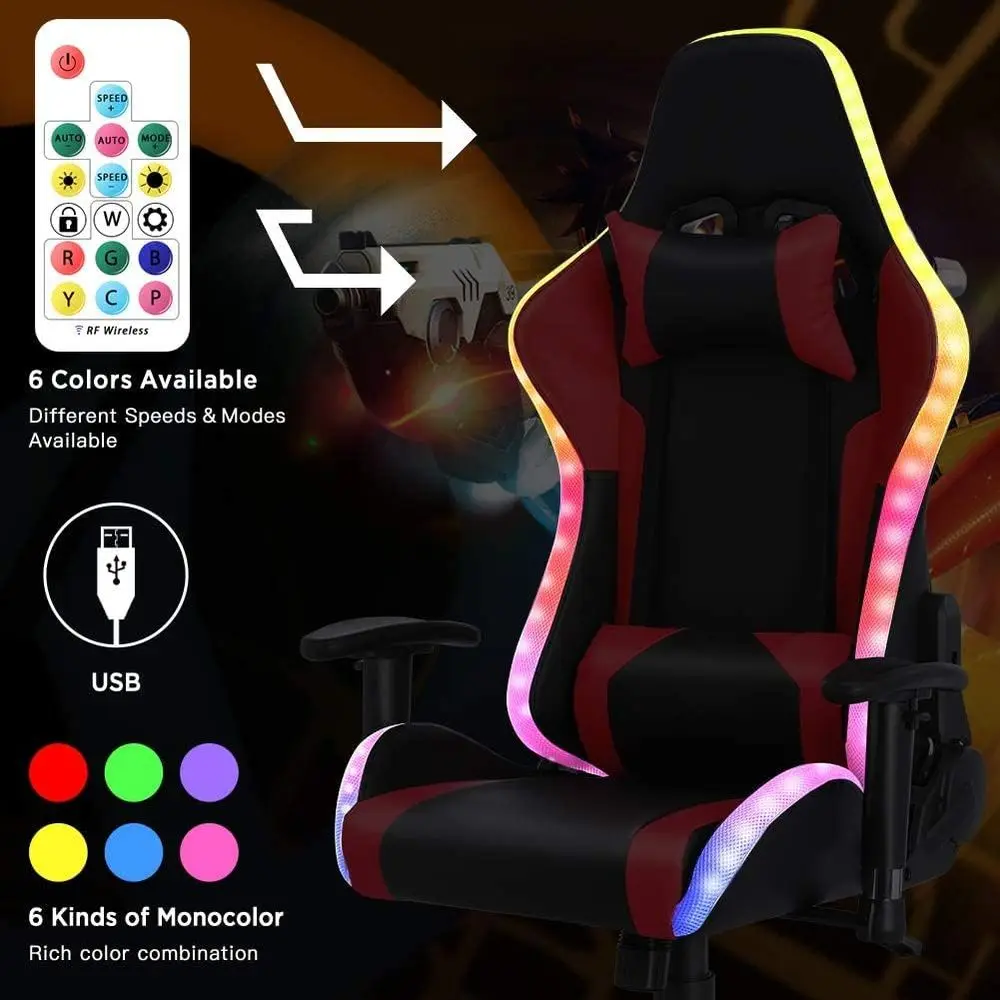 Ergonomic High-Back Gaming Cha - Massage 评论和价格