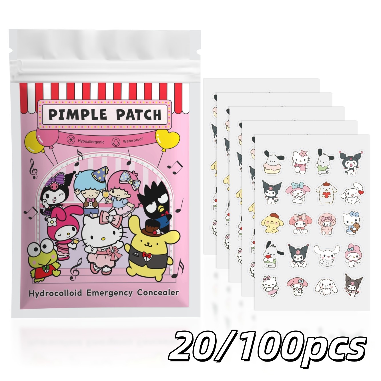 20/100pcs Hello Kitty Hydrocol - Hydrocolloid Pimple Patch 评论和价格