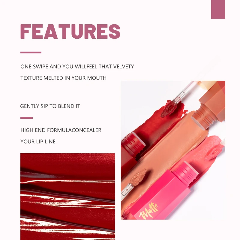 1pcs Waterproof Matte Velvet L - Matte Velvet Lip Tint Long Lasting 评论和价格