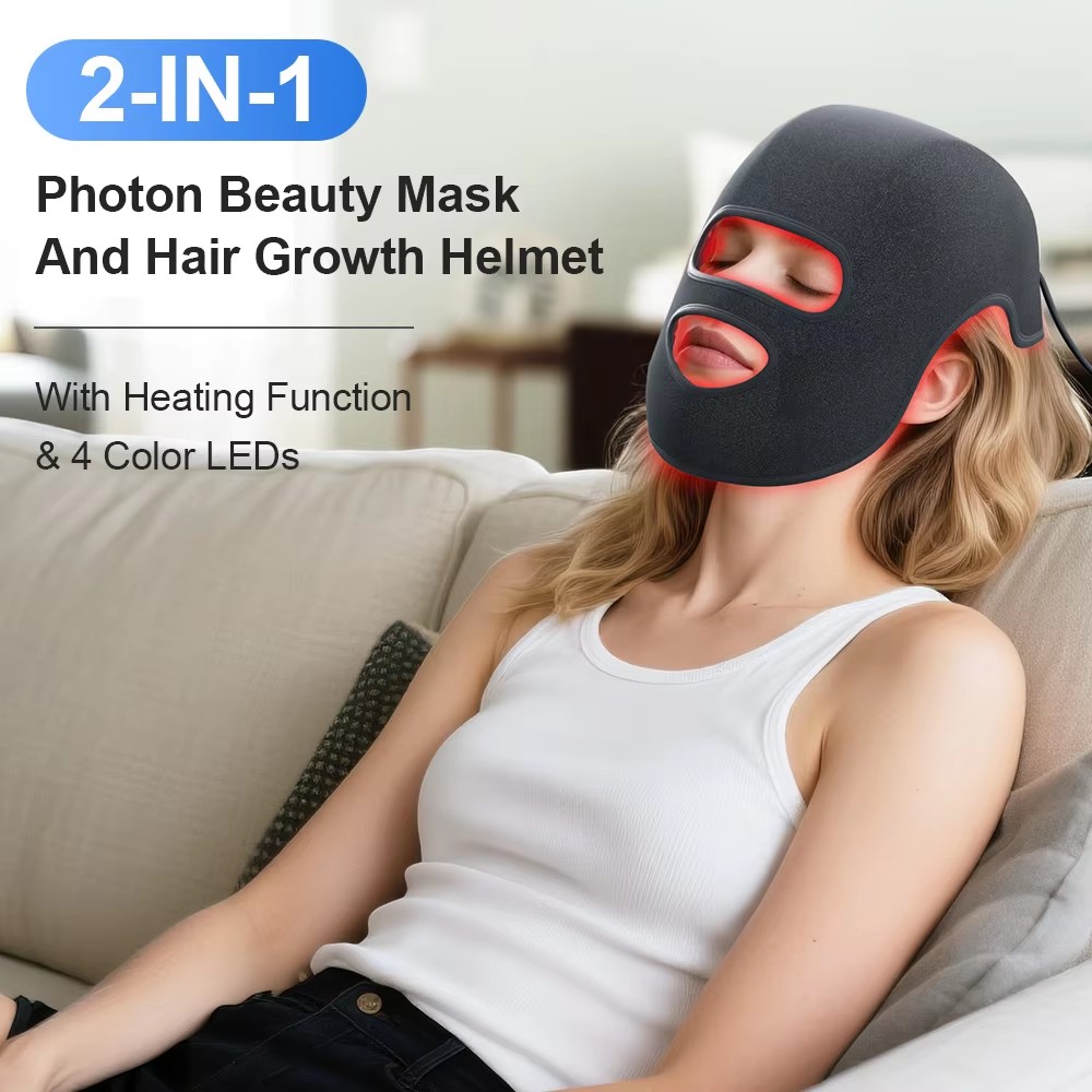 4Colors LED Hat&Face Mask Red  - Led Light Therapy Face Mask 评论和价格