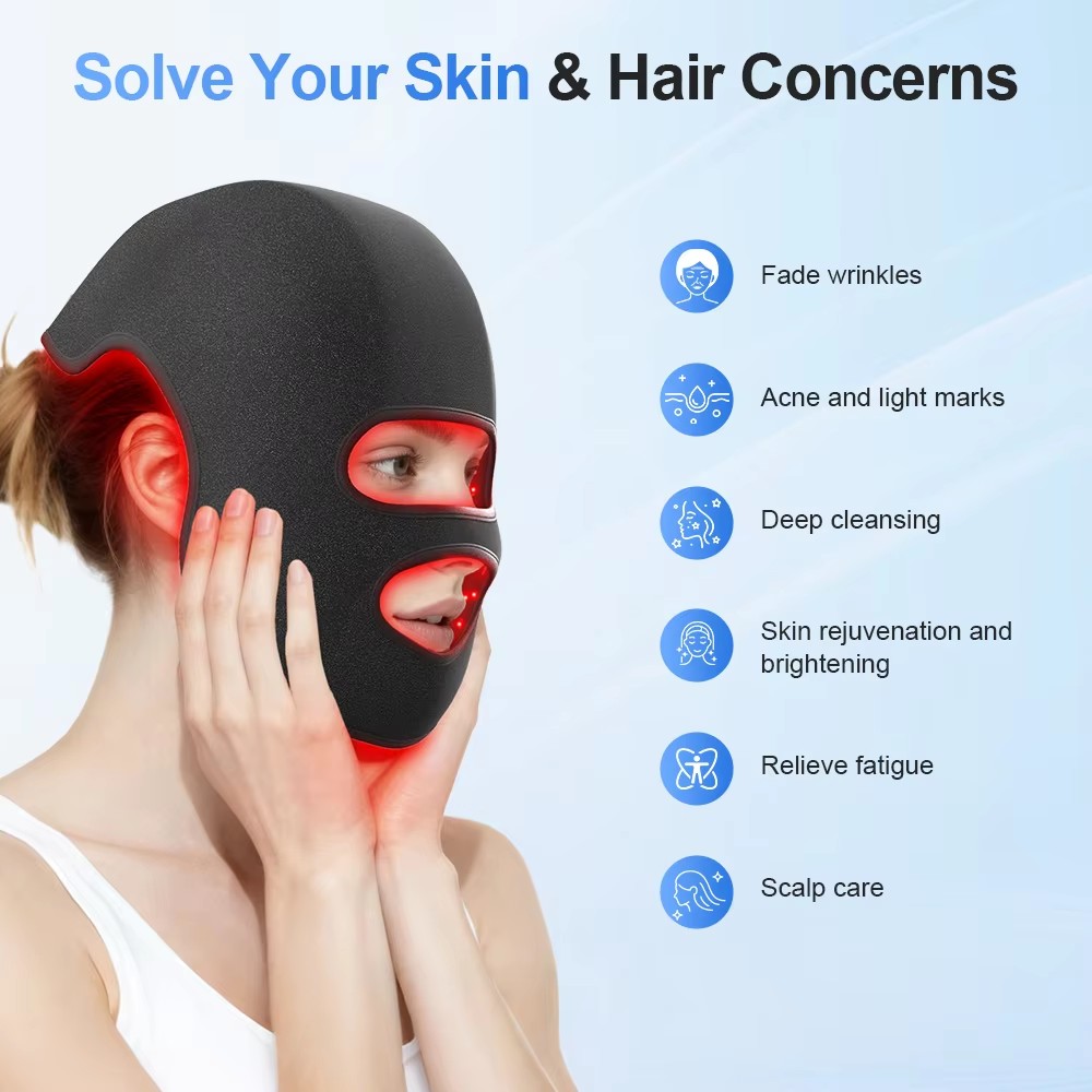 4Colors LED Hat&Face Mask Red  - Led Light Therapy Face Mask 评论和价格