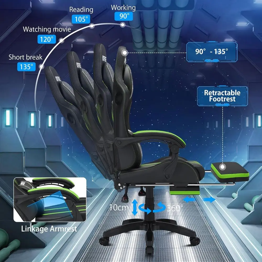 Ergonomic Massage Gaming Chair - Massage 评论和价格