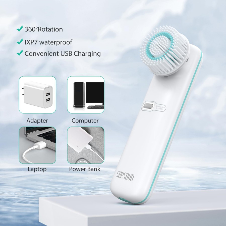 Facial Cleansing Brush,  Face  - Silicone Face Scrubber Electric 评论和价格