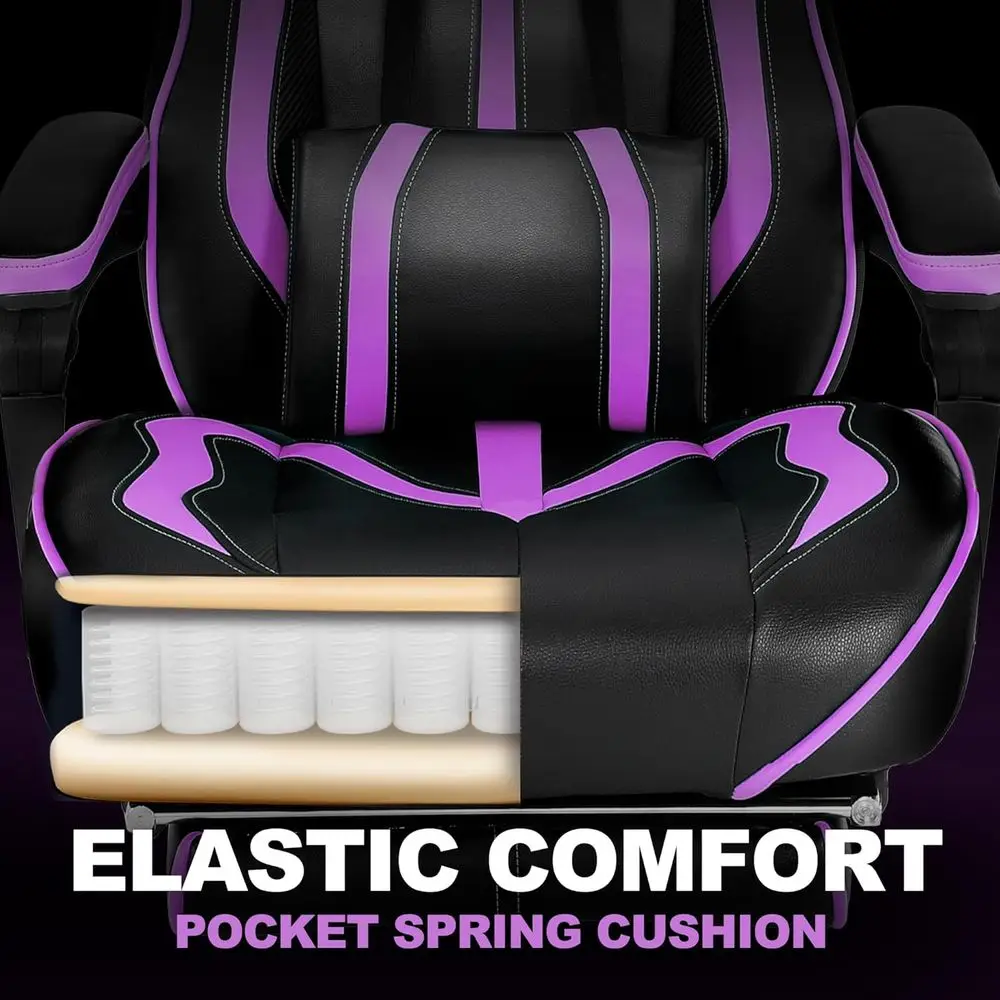 Ergonomic Reclining Gaming Cha - Massage 评论和价格