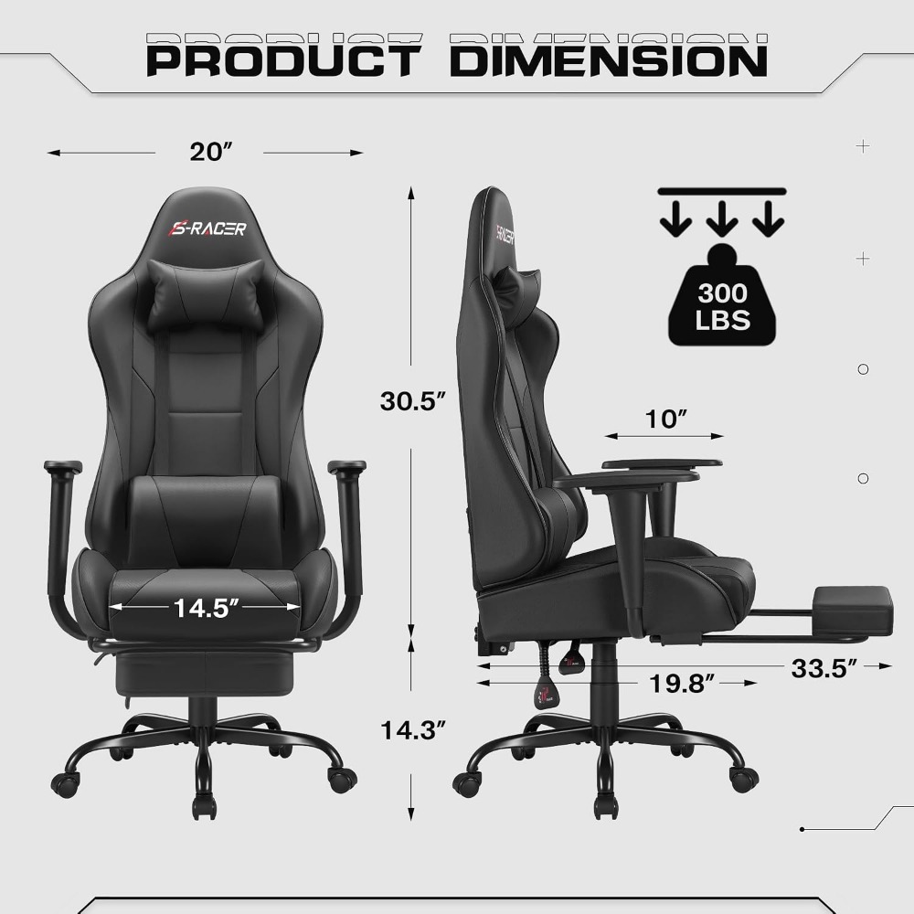 Gaming Chairs: Ergonomic Desk  - Massage 评论和价格