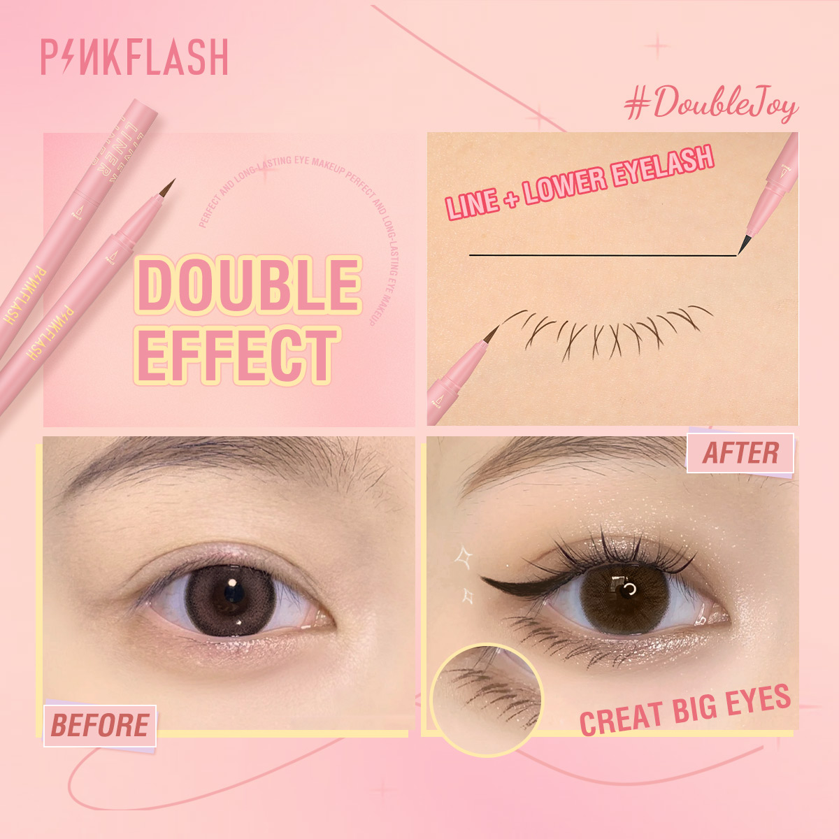 PINKFLASH Black Liquid Eyeline - Waterproof Liquid Eyeliner Pen 评论和价格