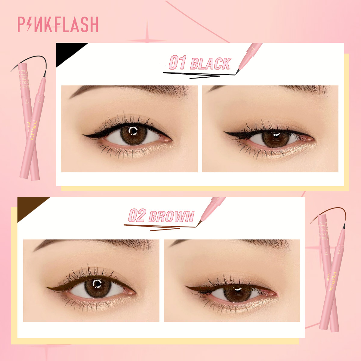 PINKFLASH Black Liquid Eyeline - Waterproof Liquid Eyeliner Pen 评论和价格