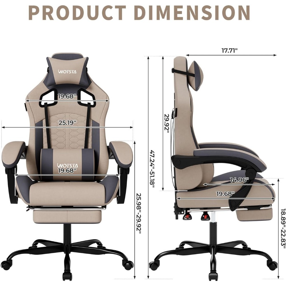 Ergonomic Gaming Chair with Ma - Massage 评论和价格