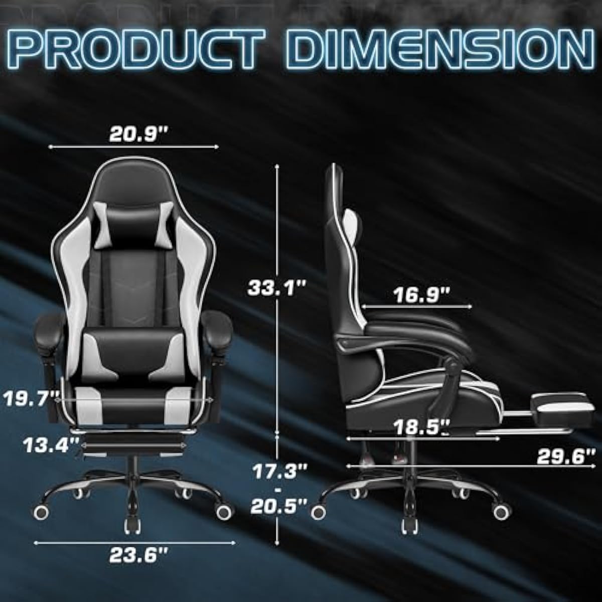 Gaming Chair with Adjustable H - Massage 评论和价格