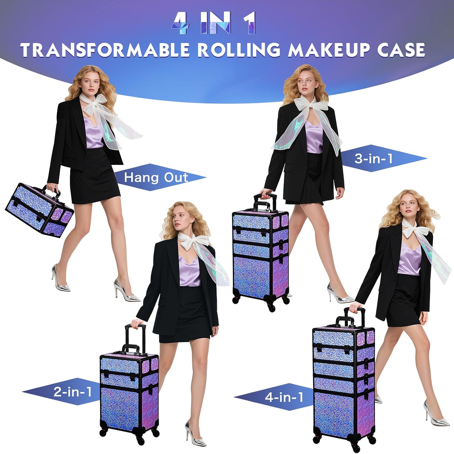 Rolling Makeup Train Case, Lar - Makeup 评论和价格