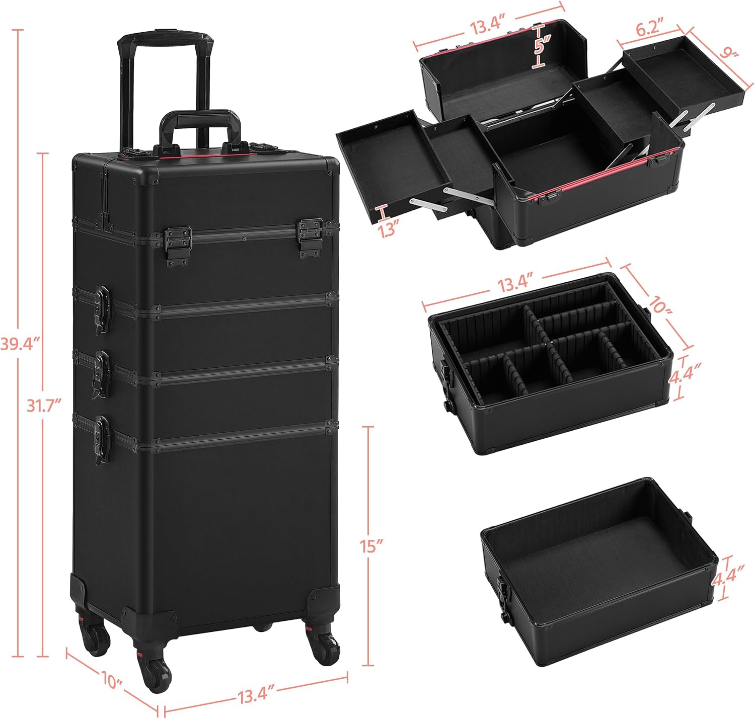 Rolling Makeup Train Case, Cos - Makeup 评论和价格