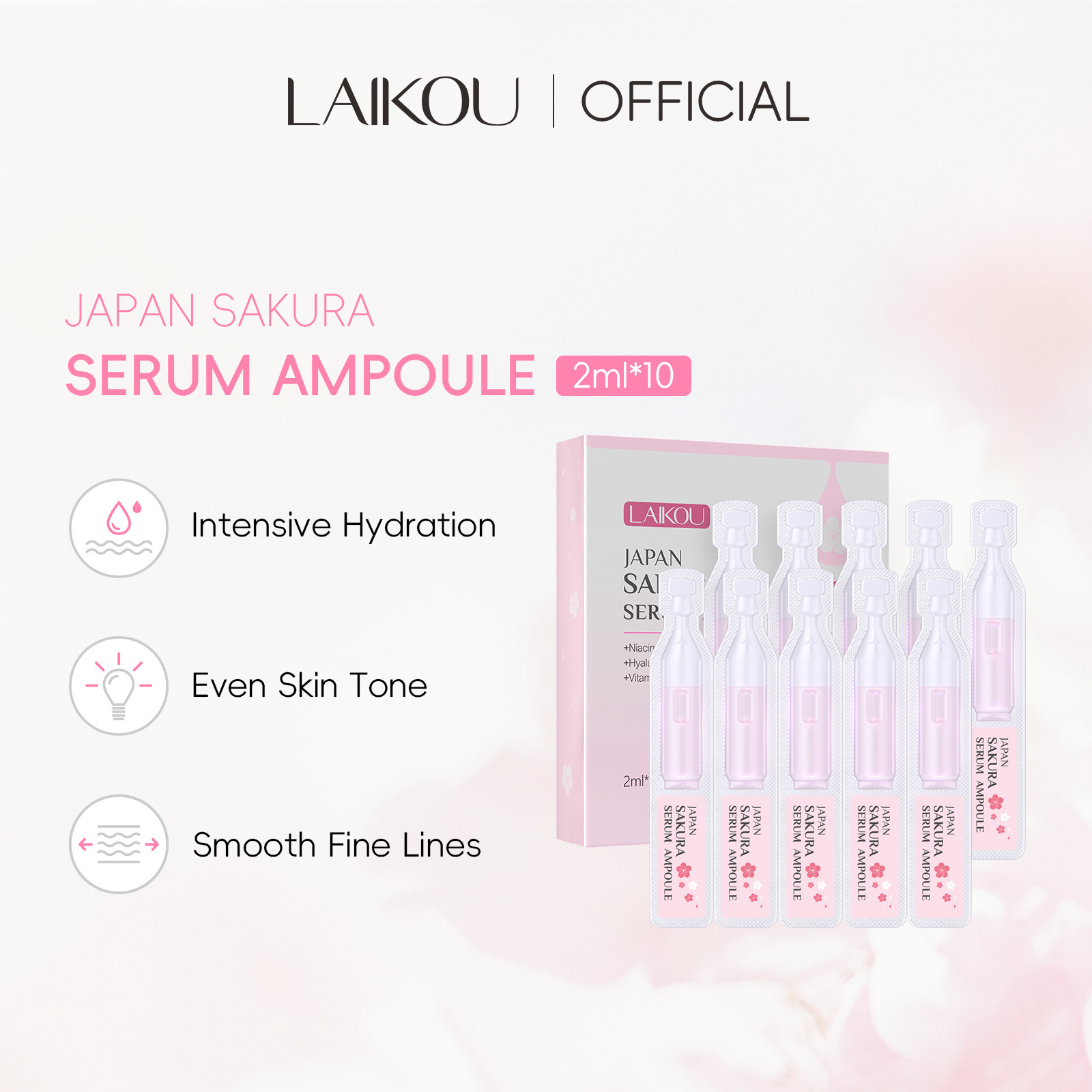 10pcs Sakura Moisturizing Face - Niacinamide Pore Shrinking Essence 评论和价格